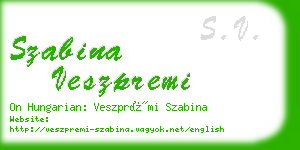 szabina veszpremi business card